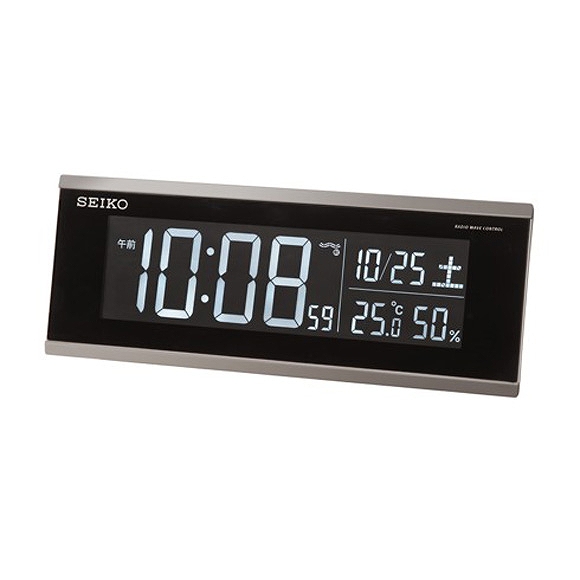 【美品】 SEIKO セイコー 電波 目覚まし時計 置時計 デジタル