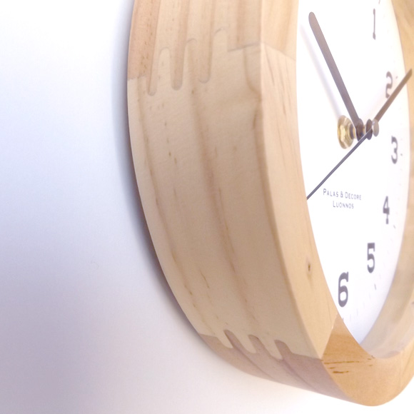 掛け時計 アナログ 木製 小型 天然木 木枠 スイープ 音がしない 静音タイプ 北欧 おしゃれ アイナ ウッドクロックM　(PD-EIN-200)