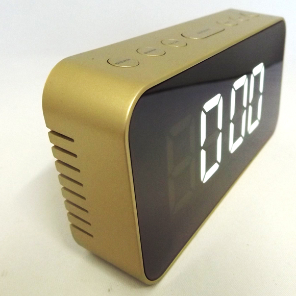 置き時計 目覚まし時計 ミラークロック スヌーズ タイマー機能 USBケーブル動作可能 小型 PLUSDECO プラスデコ IAC-5658　(CR-IAC5658)