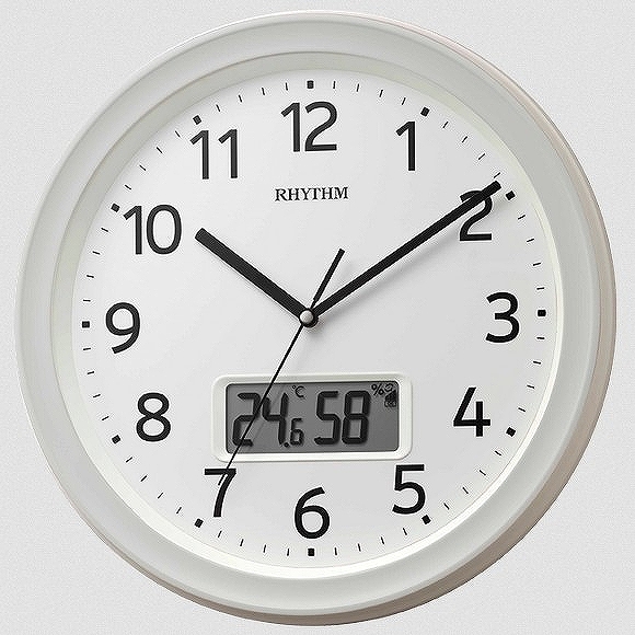 掛け時計｜リズム時計 RHYTHM 掛け時計 電波掛時計 カレンダー 温湿度