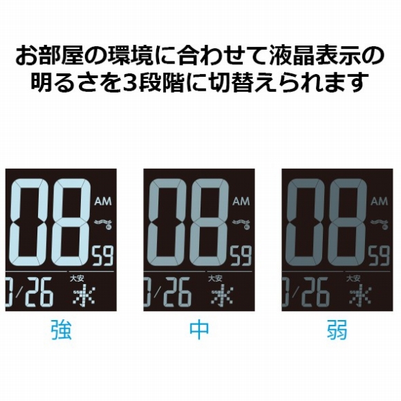 セイコー(SEIKO)  置き時計 電波時計 デジタル カレンダー 温度計 スヌーズ コンセント式 DL219B