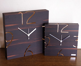 木製立体時計「パズル」ＹＫ０９−１０５ウォルナット