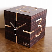 木製立体時計「パズル」０９−１０６黒檀