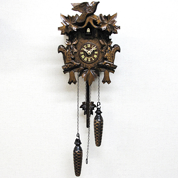からくり時計｜掛け時計 からくり 森の時計 木製からくり鳩時計 ハト