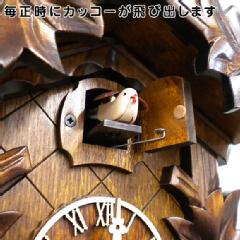 【動画有り】森の時計 木製からくり鳩時計　522QM (MD-522QM)