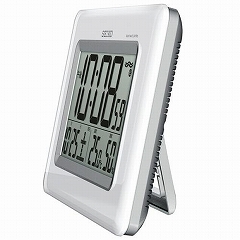 SEIKO(セイコー)置・掛け両用 デジタル 温湿度表示つき　電波時計(SKSQ424W)