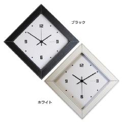 レザークロック ひし形・電波時計 (V-061)