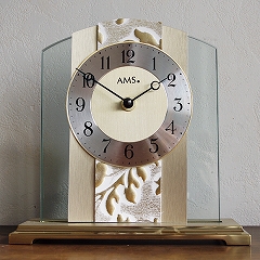 ドイツ AMS(アームス) 社製　ガラス置き時計　1123(AMS1123)