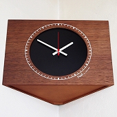 木製コーナー掛け時計　掛置兼用　「corner clock S」　（YK13-004）