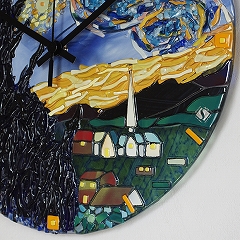 Sebino Arte　ベネチアンガラス時計「ゴッホの星月夜」　(YM-AR81-34RT)