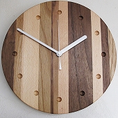 掛け時計｜ハンドメイド寄せ木時計 小型掛け時計５０六角 (PM-0110000 