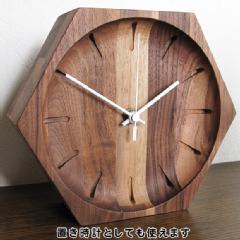 ハンドメイド寄せ木時計　小型掛け時計５０六角　(PM-0110000)