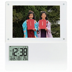 置き時計 フォトフレーム 電波時計 　(AD-K-864)
