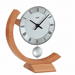 AMS 置き時計 置時計 アナログ ウッド シルバー ドイツ製 AMS163 30%OFF 納期3〜4週間　(YM-AMS163)