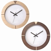 掛け時計 丸型 木製 ラウンドエッジクロック スイープムーブメント 日本製 文字盤表示なし　(FO-V0049)