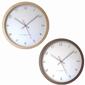 掛け時計 丸形 木製時計 メープルの時計 29cm スイープムーブメント 日本製　(FO-V0015)