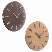 掛け時計 丸型 木製時計 ドームクロック 27cm バー表示 日本製　(FO-V067)