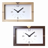 掛け時計 黄金比 長方形 木製 エッジクロック スイープムーブメント 日本製　(FO-V0032)