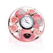 置き時計 ドイツ製 花のガラス時計 ギフト 贈り物 CDD7264 バラ　(IK-CDD7264)
