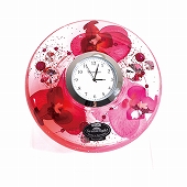 置き時計 ドイツ製 花のガラス時計  ギフト 贈り物 CDD7280 蘭　(IK-CDD7280)