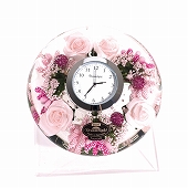 置き時計 ドイツ製 花のガラス時計  ギフト 贈り物 CDD7297 バラ　(IK-CDD7297)