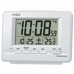 セイコー(SEIKO) ピクシス 目覚まし時計 置き時計 電波時計 NR535H デジタル カレンダー 温度計 おしゃれ