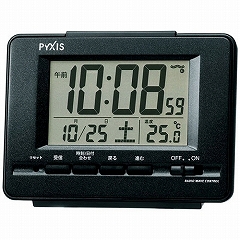 セイコー(SEIKO) ピクシス 目覚まし時計 置き時計 電波時計 NR535K デジタル カレンダー 温度計 おしゃれ