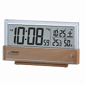 セイコー(SEIKO) 目覚まし時計 置き時計 電波時計 SQ782B デジタル シースルー表示 温度計 湿度計 おしゃれ