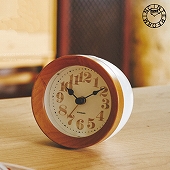 目覚し時計 電波時計 アナログ アラーム 置き時計 木製　マシュクルホワイト　(IF-CL2152WH)