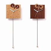 掛け時計 振り子時計 ふくろう シック 天然木 北海道 国産 日本製 シンプル 北欧 おしゃれ「Owl & Mouse」　(DP-OWLMOUSE)