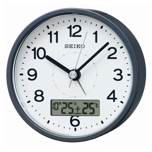 SEIKO アナログ 置き時計｜セイコー(SEIKO) 目覚まし時計 電波時計 スヌーズ ライト カレンダー機能 温度 ステップ KR333N