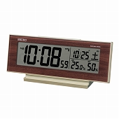セイコー(SEIKO) 目覚まし時計 電波時計 スヌーズ ライト カレンダー機能 温度 湿度 アラームモニター SQ788B