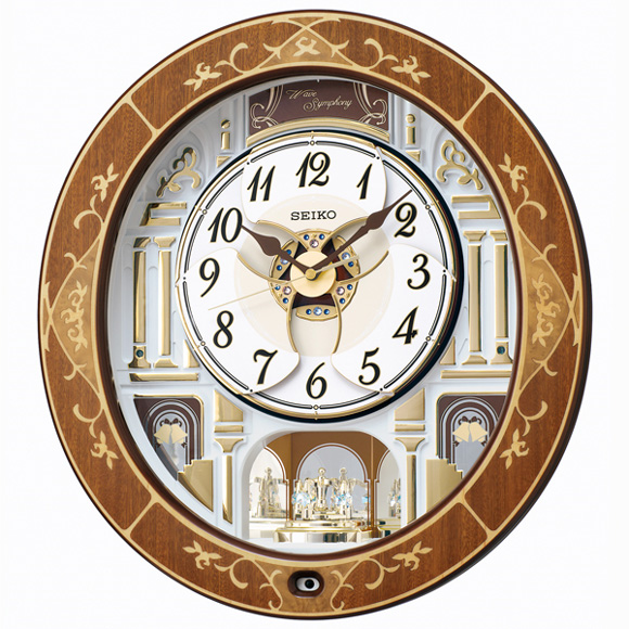 掛け時計｜セイコー(SEIKO) からくり時計 電波時計 木枠 メロディ 