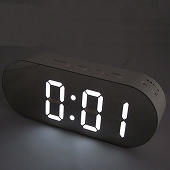 置き時計 デジタル LED時計 常時点灯 夜でも見える スヌーズ機能 カラー 切替 「ミラ」　　(SJ-LED112)