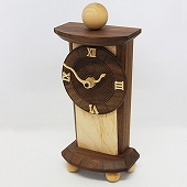 置き時計 天然木 かわいい 木製 ハンドメイド 日本製 掛置兼用 「針の曲がった時計」　(CF-MAGARI)