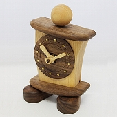 置き時計 天然木 かわいい 木製 ハンドメイド 日本製 「傾いた時計」　(CF-KATAMUKU)