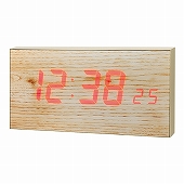 掛け時計 電波時計 デジタル LED 木調 シンプル タイムルーチェ  【 SALE在庫限り50％OFF 】　(NA-W680N)