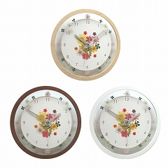 掛け時計｜掛け時計 電波時計 花 フラワー ボタニカルクロック 日本製