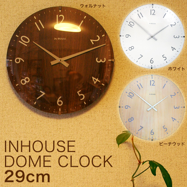 掛け時計｜インハウス/INHOUSE 掛け時計 ドームクロック（29cm）(KCW31