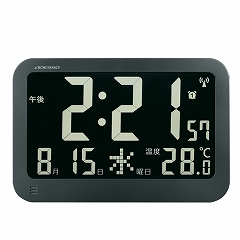 掛け時計 電波 見やすい ブラック 掛時計 デジタル 電波デジタル時計 掛置兼用 ブラックディスプレイ電波クロック　(AD-OP05)