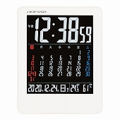 掛け時計 置き時計 カラー カレンダー 電波時計 アラーム スヌーズ 掛置兼用　(AD-NA-929)