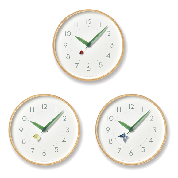 Lemnos レムノス 掛け時計 タカタレムノス 蝶 てんとう虫 掛時計 子供部屋 プレゼント かわいい とまり木の時計　(TL-SUR18-16)