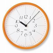 Lemnos レムノス 掛け時計 スチール 小型 20cm 日本製 スイープムーブメント 渡辺 力　「リキ スチール クロック オレンジ」　(TL-WR17-11)