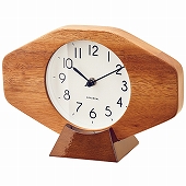 置き時計 天然木 横長 ひし型 木製 掛置兼用 スイープ 北欧 デザイン ルゴダ リビング　(IF-CL3858)