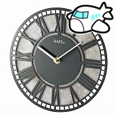 AMS ドイツ製 置き時計 22cm 1233 ストーン調 アナログ ローマ数字 30%OFF 納期1ヶ月程度　(YM-AMS1233)