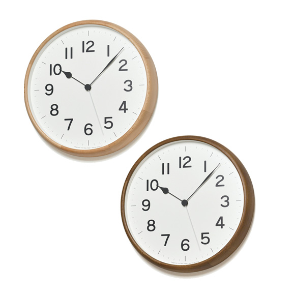 木製掛け時計｜Lemnos レムノス 掛け時計 天然木 木製 シンプル アナログ スイープムーブメント ルート (TL-NY21-08) なら