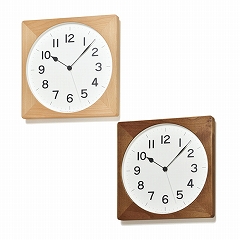 Lemnos レムノス 掛け時計 天然木 木製 シンプル ギフト 記念品 和室 アナログ スイープ 「ルート角」　(TL-NY21-09)