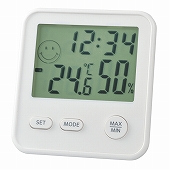 エンペックス EMPEX 置き時計 デジタル ホワイト 温度計 最高気温と最低気温を表示　(EP-TD-8321)