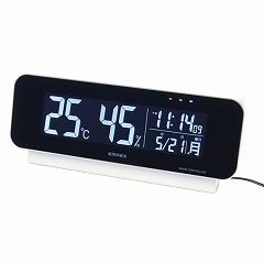 エンペックス EMPEX 置き時計 LED 電波時計 温度計 湿度計 カレンダー　(EP-TD-8262)