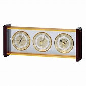 エンペックス EMPEX 置き時計 ゴールド スイープ 気圧計 温度計 湿度計 タテヨコ兼用 日本製　(EP-EX-743)